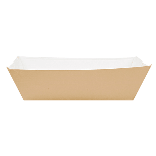 Barquette à frites carton ondulé MARRON nano-micro 180g - 9.2 x 5.3 x 3.4 cm - paquet de 200 unités