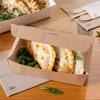 Lunch Box en carton nano-micro Marron 21x18x5.5cm - carton de 360 unités