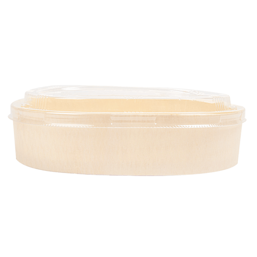 Combo barquette en bois et couvercle en PET 18.7 x 13.8 x 4.5 cm - carton de 100 unités