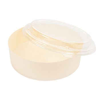 Combo barquette en bois et couvercle en PET 14.5 x 4.5 cm - carton de 100 unités