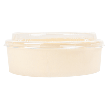 Combo barquette en bois et couvercle en PET 14.5 x 4.5 cm - carton de 100 unités