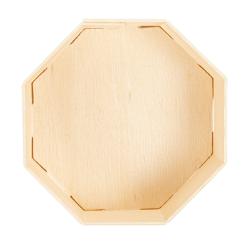 Barquette octogonale en bois 8 x 3.5 cm - carton de 200 unités