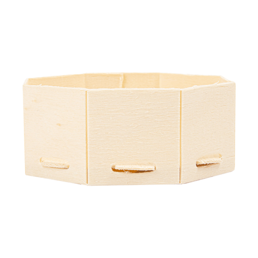 Barquette octogonale en bois 8 x 3.5 cm - carton de 200 unités