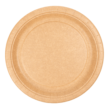 Assiette kraft en carton bio-laquées 18 cm ingraissable et biodégradable - carton de 800 unités