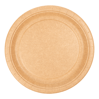 Assiette kraft en carton bio-laquées 26 cm ingraissable et biodégradable - carton de 300 unités