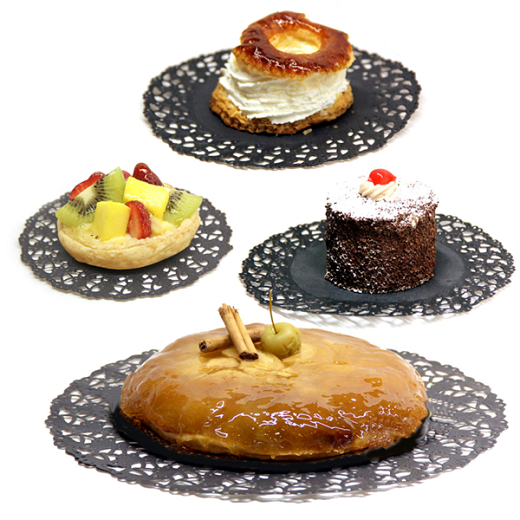 Dentelles rondes ajourées noires Ø 9cm - pack de 250 unités