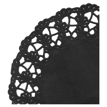 Dentelles rondes ajourées noires Ø 11.5 cm - pack de 250 unités
