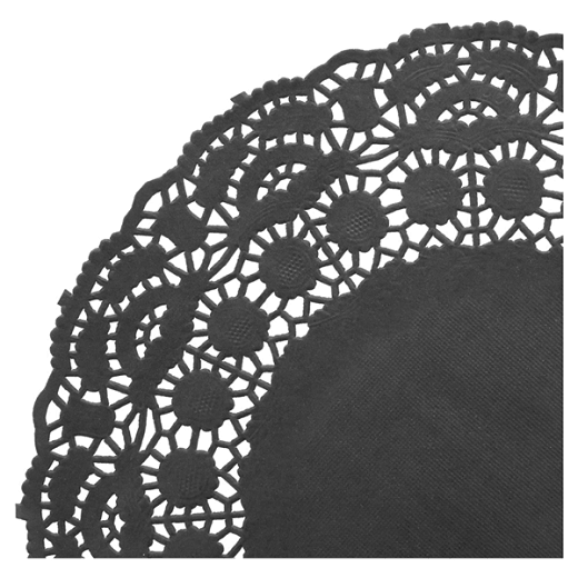 Dentelles rondes ajourées noires Ø 24 cm - pack de 250 unités