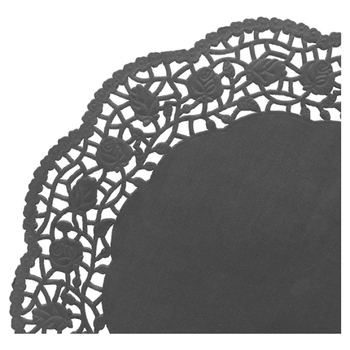 Dentelles rondes ajourées noires Ø 27 cm - pack de 250 unités
