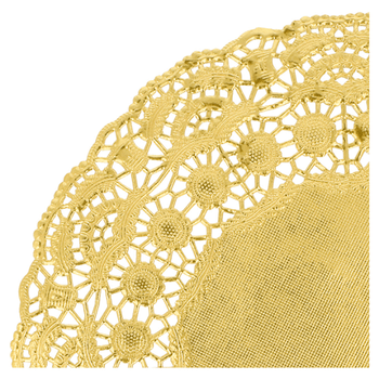 Dentelles rondes ingraissables or métallisées Ø 19 cm - pack de 100 unités