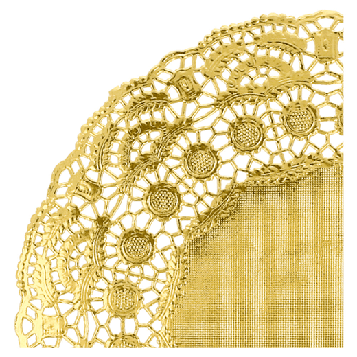 Dentelles rondes ingraissables or métallisées Ø 21.5 cm - pack de 100 unités