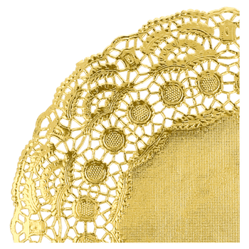 Dentelles rondes ingraissables or métallisées Ø 21.5 cm - pack de 100 unités