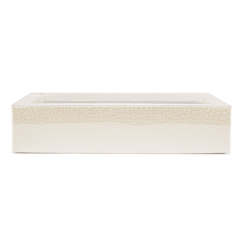 Boîtes à chocolats et macarons BLANC PERLE 14.5x7.5x3.5(h)cm - pack de 50 unités