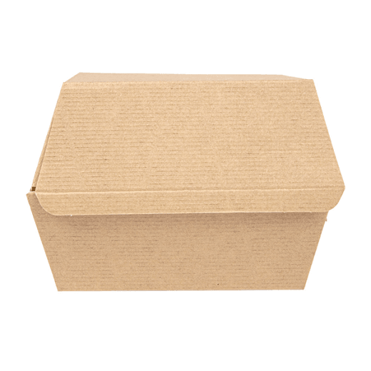 Coque burger large haute en carton nano-micro KRAFT 14.4x13.6x9.2 cm - carton de 500 unités