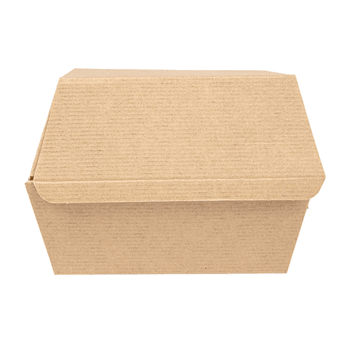 Coque burger large haute en carton nano-micro KRAFT 14.4x13.6x9.2 cm - paquet de 50 unités