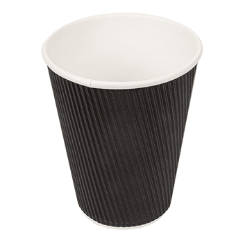 Gobelet NOIR double paroi en carton 36 cl pour café et boissons chaudes - carton de 1000 unités