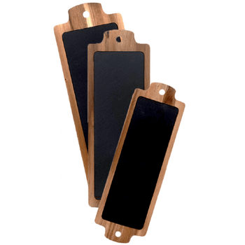 Planche de présentation bois et ardoise 63.5 x 20 x 1.5 cm - carton de 2 unités