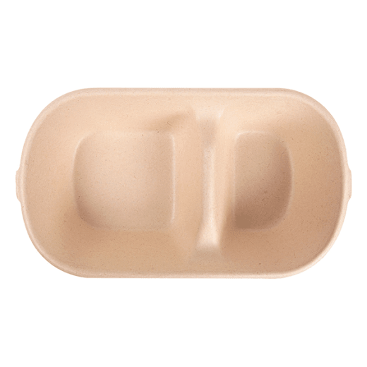 Lunch box 2 compartiments 850 ml  - Bagasse - 23.5 x 13.1 x 4.6 cm - carton de 500 unités