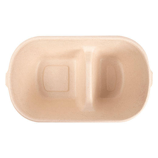 Lunch box 2 compartiments 1000 ml  - Bagasse - 22 x 12.9 x 6.85 cm - carton de 500 unités