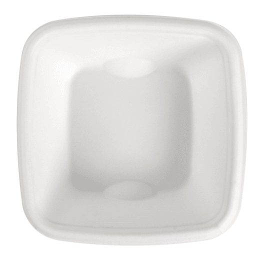 Pot à sauce carré en cellulose naturelle fibre de canne à sucre  - Blanc - 70 ml - carton de 600 unités