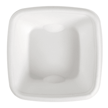 Pot à sauce carré en cellulose naturelle fibre de canne à sucre  - Blanc - 70 ml - carton de 600 unités