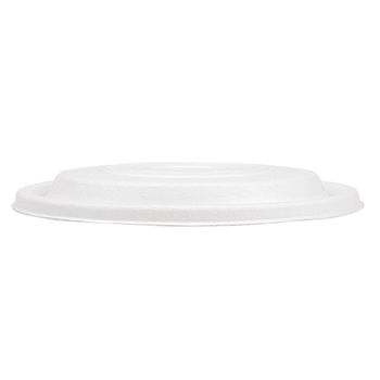 Couvercle en bagasse pour bol rond en bagasse 251.53/54/55 - Blanc - carton de 400 unités