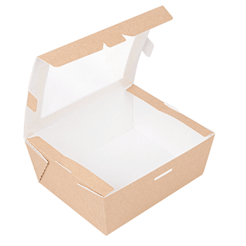 Boîte salade en carton nano-micro avec fenêtre 1350 ml - 15.3x12.1x6.4 cm - carton de 200 unités