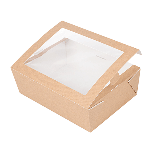 Boîte salade en carton nano-micro avec fenêtre 1980 ml - 19.8x14x6.4 cm - carton de 150 unités