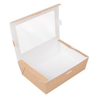 Boîte salade en carton nano-micro avec fenêtre 1980 ml - 19.8x14x6.4 cm - carton de 150 unités