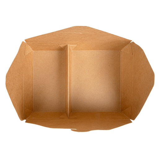Boite américaine en carton pour plats cuisinés Kraft 2 compartiments 740+530 ml - carton de 200 unités