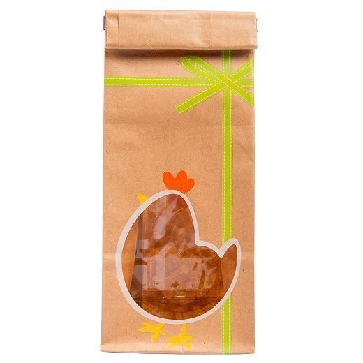 Sachet SOS en papier kraft POULE 70 + 40 x 200 mm - carton de 1000 unités