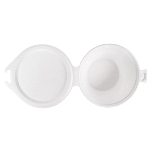 Saladier rond avec couvercle charnière en bagasse  - Blanc - 600 ml - carton de 300 unités