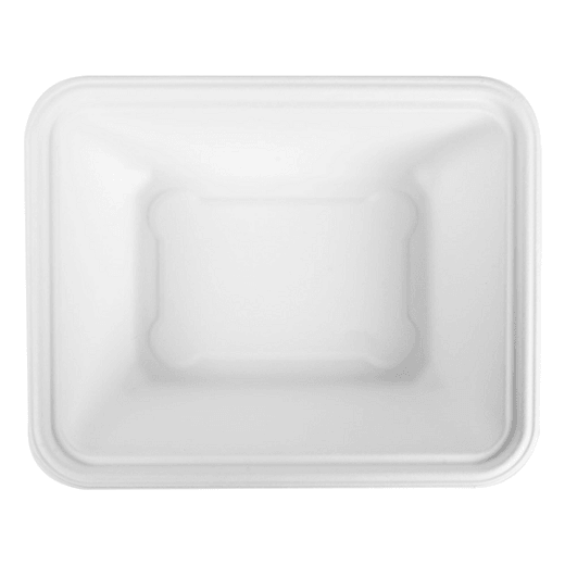 Plateau en bagasse  - Blanc - 23.1x18.7x6.3 cm- carton de 400 unités