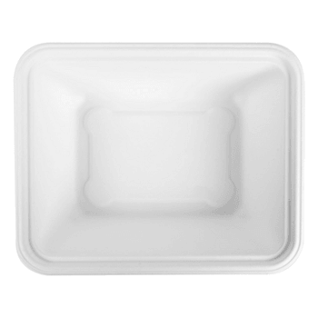 Plateau en bagasse  - Blanc - 23.1x18.7x6.3 cm- carton de 400 unités