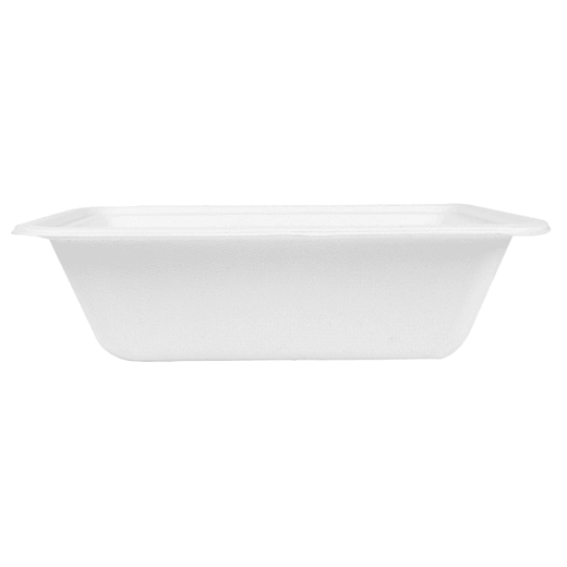 Plateau en bagasse  - Blanc - 23.1x18.7x6.3 cm- carton de 400 unités