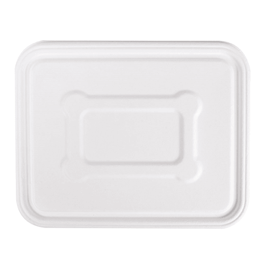 Couvercle pour plateau en bagasse référence 253.80 - Blanc - 23.9x19.2 cm- carton de 400 unités