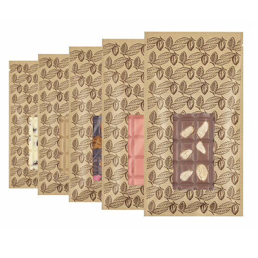 Etui pour tablette de chocolat avec zip Petites cabosses - carton de 100 unités