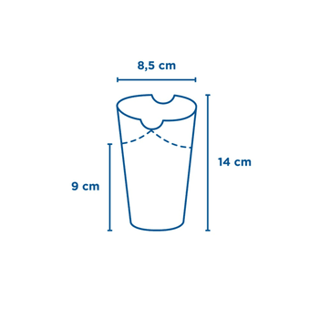 Gobelet à frites avec fermeture rabattable en carton Série Noir 480 ml - pack de 50 unités