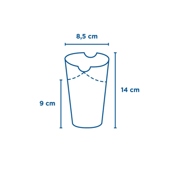 Gobelet à frites avec fermeture rabattable en carton Parole 480 ml - carton de 1000 unités