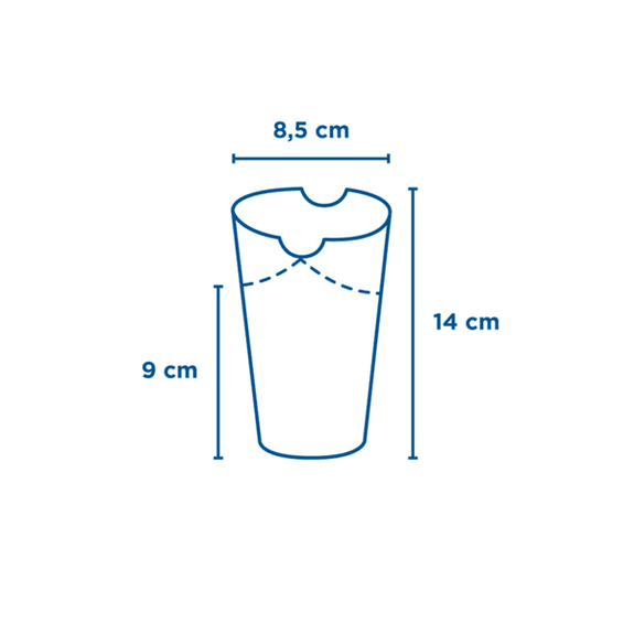Gobelet à frites avec fermeture rabattable en carton Parole 480 ml - pack de 50 unités