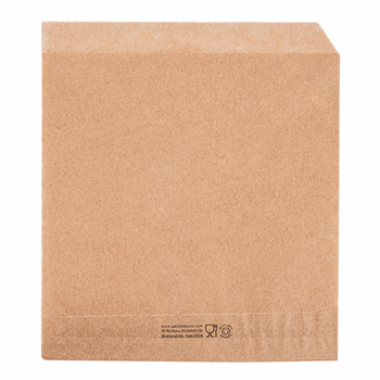 Sac burger Neutre kraft ouvert sur 2 côtés 13 x 14 cm - Personnalisation avec logo 1 couleur