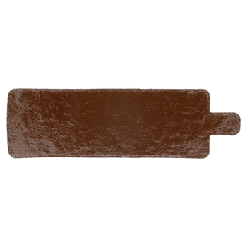Support à pâtisserie rectangulaire double face Chocolat et Praliné 4.5 x 13 cm - pack de 200 unités