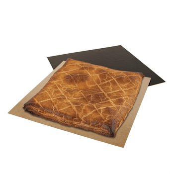 Carré à pâtisserie en carton double face Chocolat et Praliné 24 x 24  cm - pack de 100 unités