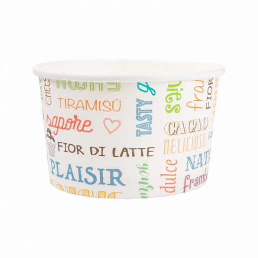 Pot à glace en carton PAROLE 300 ml - paquet de 50 unités