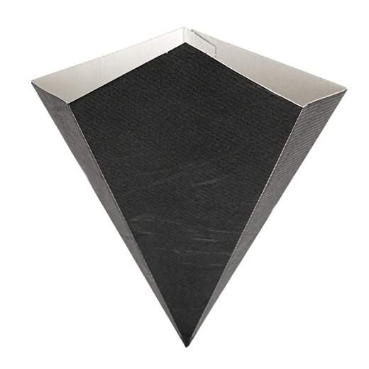 Cornet pour frites ou churros NOIR en carton ondulé nano-micro 100g - carton de 1600 unités