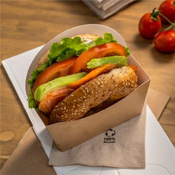 Boîte pour bagel et donut en carton ondulé nano micro - 12x4.5x12 cm - carton de 1000 unités