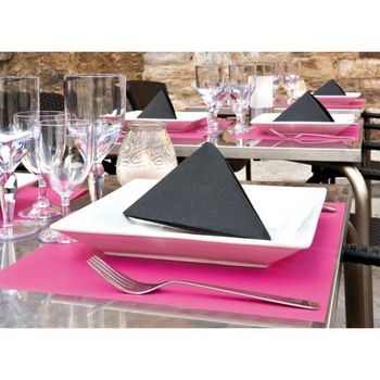 Serviette Double Point® 39x39cm NOIRE - Pack de 50 unités