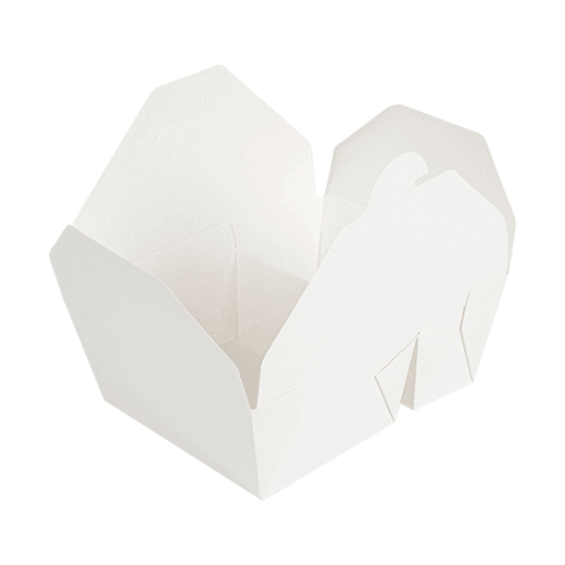 Boite américaine en carton pour plats cuisinés Blanc 2 compartiments 900+450 ml - carton de 300 unités