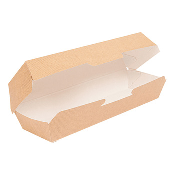 Coque Hot Dog en carton nano-micro MARRON 23,2x9x6,3 cm - paquet de 50 unités