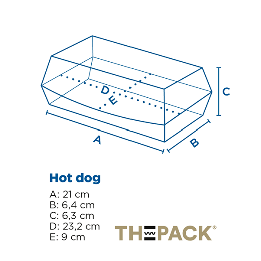 Coque Hot Dog en carton nano-micro MARRON 23,2x9x6,3 cm - paquet de 50 unités